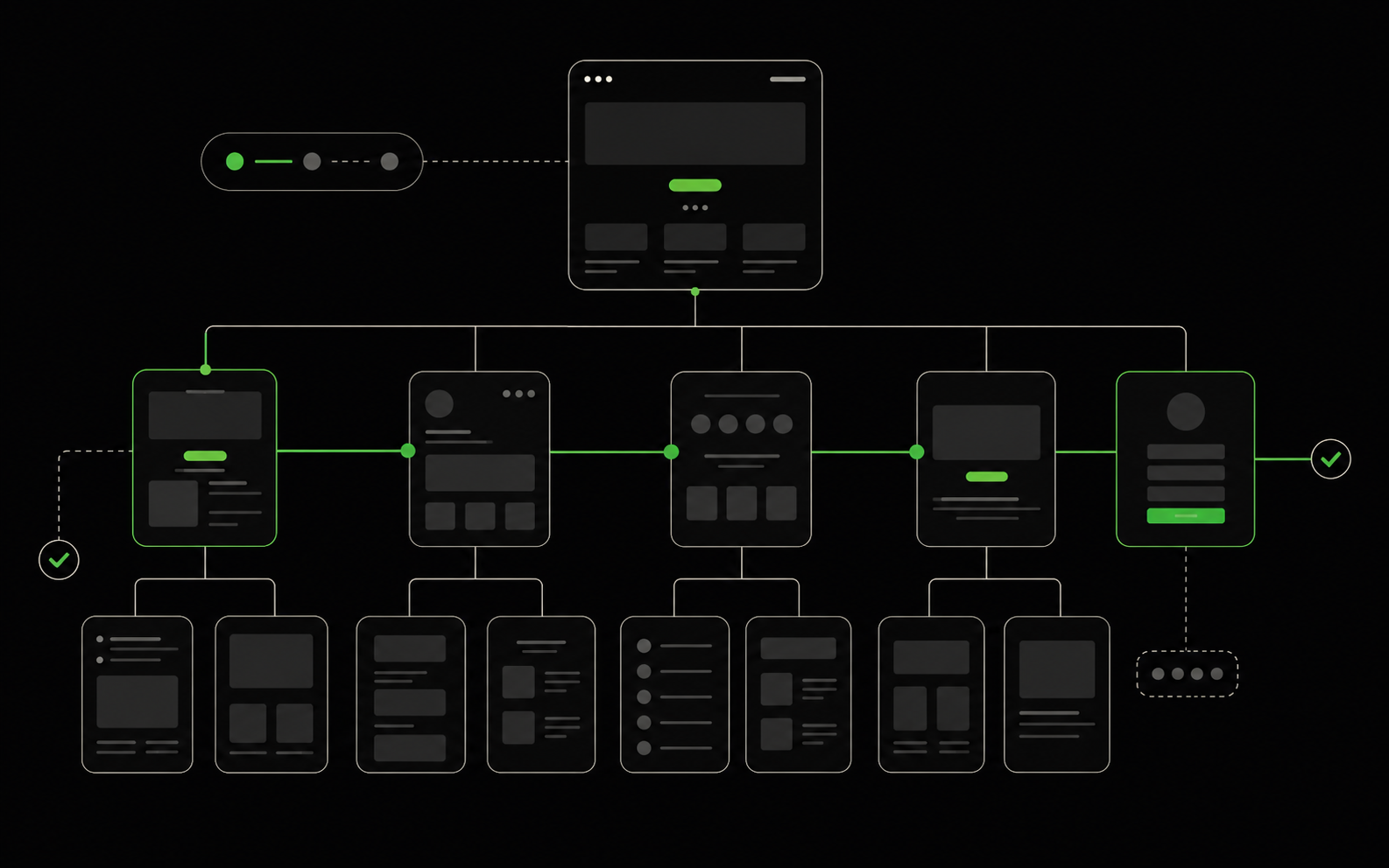 Abstract infographic of web structure and content hierarchy