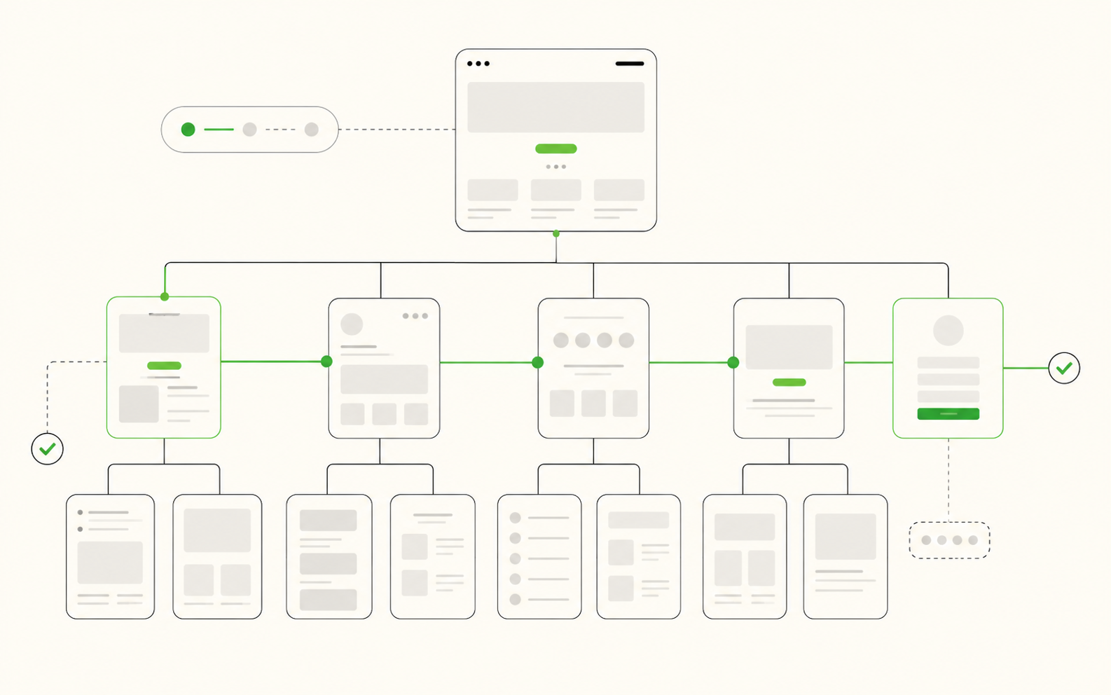 Abstract infographic of web structure and content hierarchy