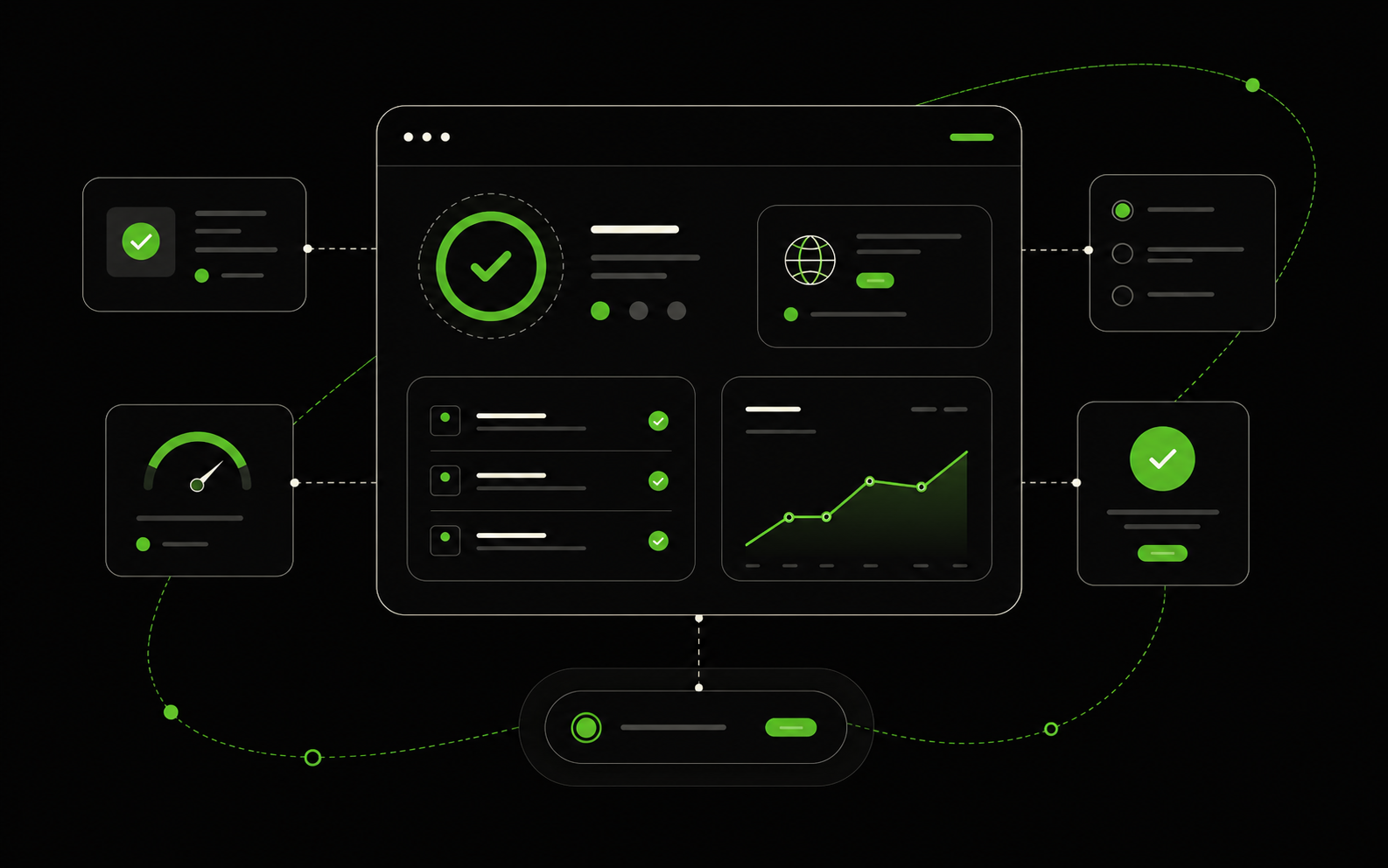 Abstract infographic of web launch and optimization