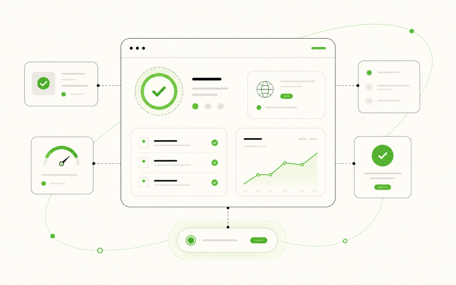 Abstract infographic of web launch and optimization